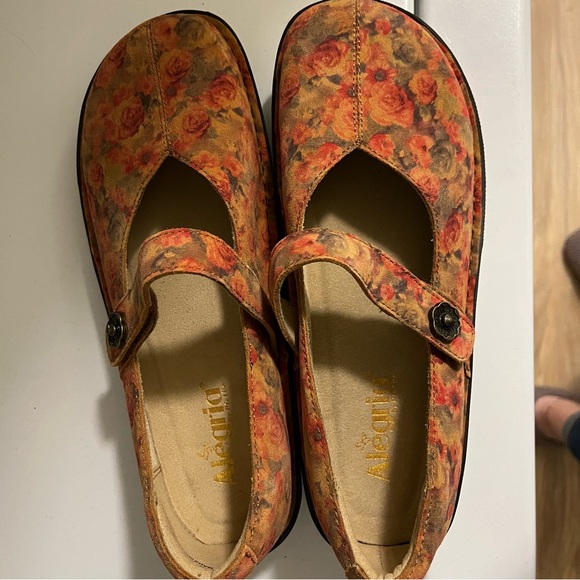 Alegria Leather Slip-On Mary Janes Clogs Cognac Rose size EU 40 or W9.5/10 - Picture 4 of 8